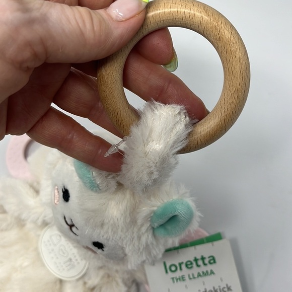 Bella Tunno Happy Sidekick Loretta the Llama Lovey Rattle Plush Security Blanket - Picture 10 of 13